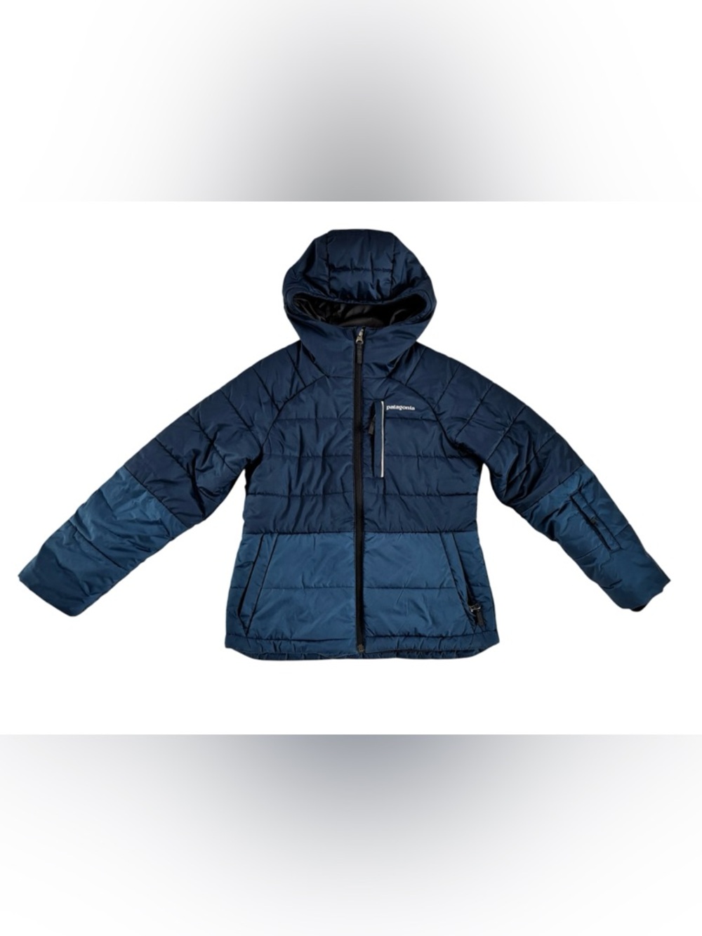 Patagonia Kids' Hi-Loft Down Sweater Hoody Navy Blue Size M 10